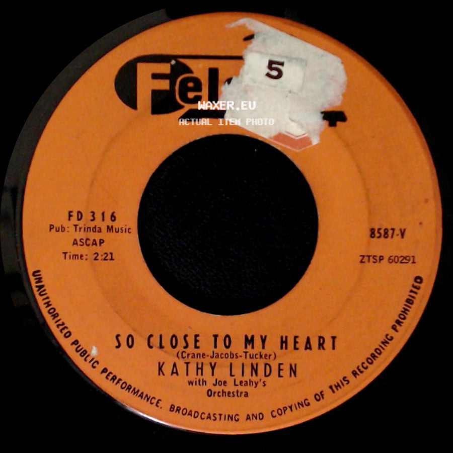 Kathy Linden With Joe Leahy's Orchestra / Kathy Linden - You Don't Know Girls / So Close To My Heart side B