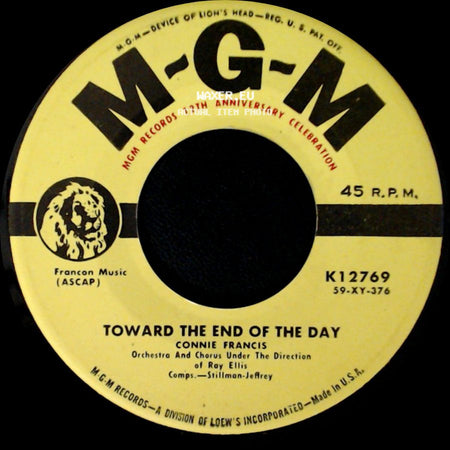 Connie Francis - Toward The End Of The Day / If I Didn't Care side A