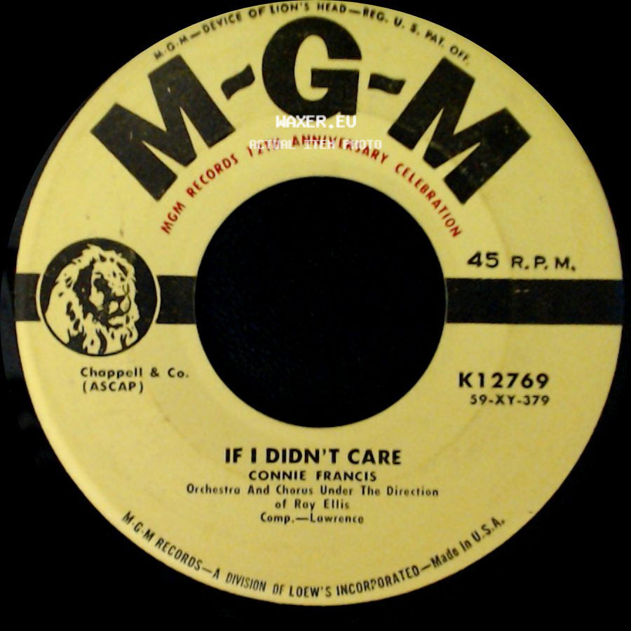 Connie Francis - Toward The End Of The Day / If I Didn't Care side B
