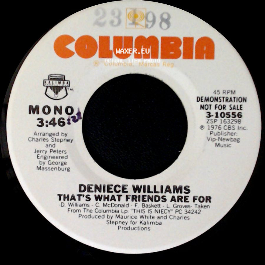 Deniece Williams - That's What Friends Are For / That's What Friends Are For side B