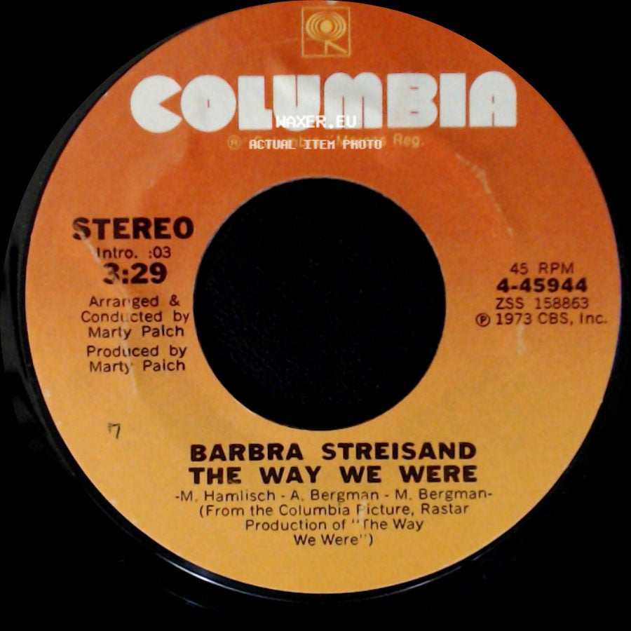 Barbra Streisand - The Way We Were / Unknown Title B side A