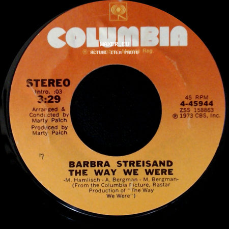 Barbra Streisand - The Way We Were / Unknown Title B side A