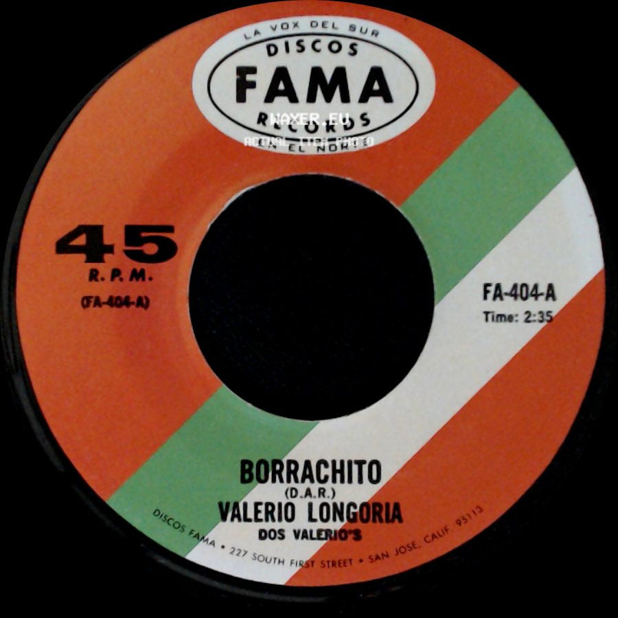 Valerio Longoria - Borrachito / Reyna Del Espacio side A