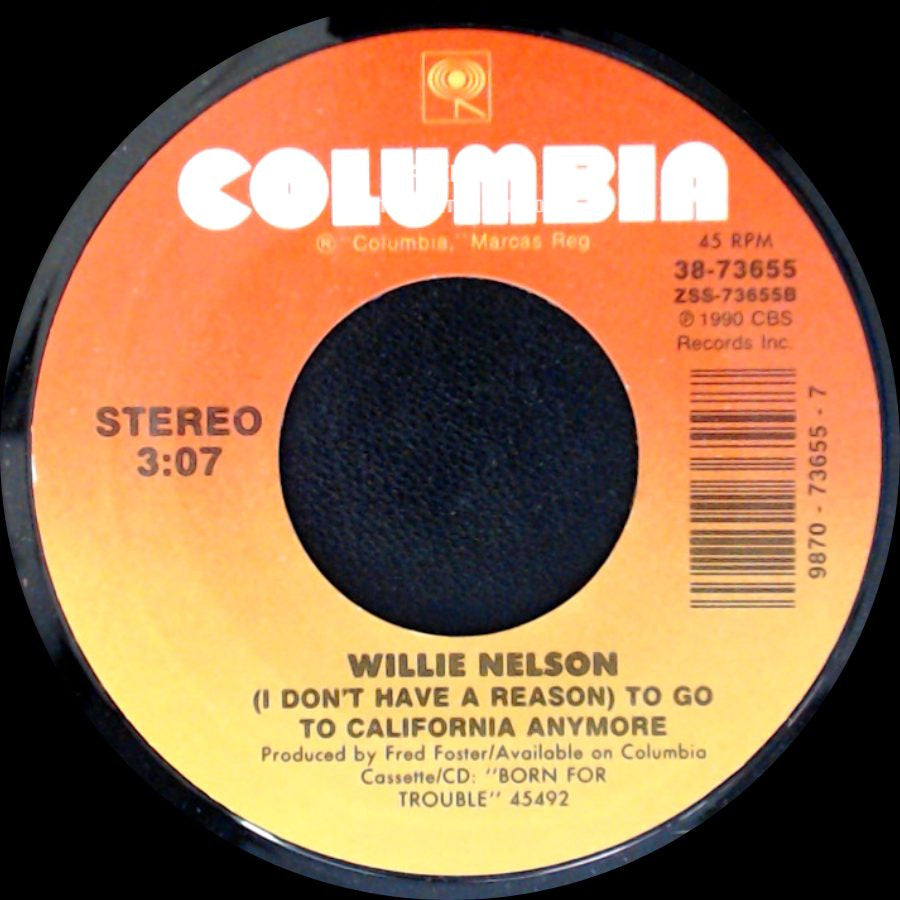Willie Nelson - The Piper Came Today / (I Don't Have A Reason) To Go To California Anymore side B
