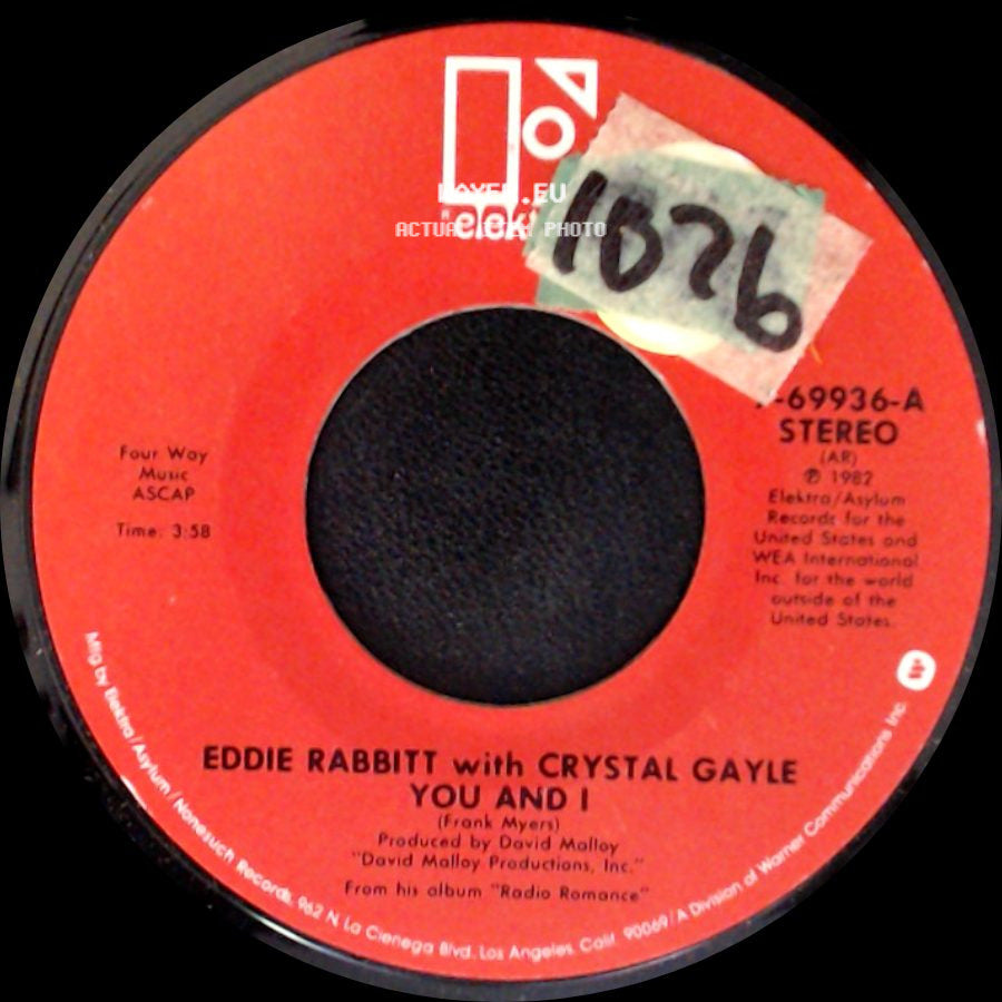 Eddie Rabbitt / Eddie Rabbitt With Crystal Gayle - All My Life, All My Love / You And I side B