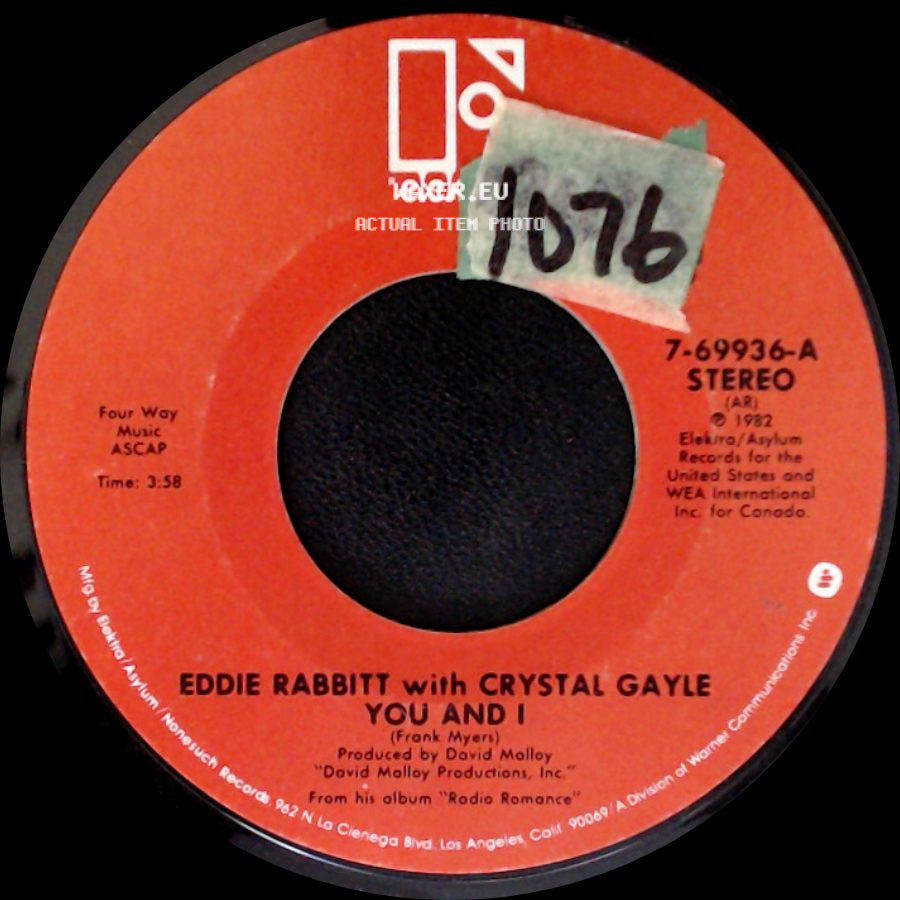 Eddie Rabbitt With Crystal Gayle / Eddie Rabbitt - You And I / All My Life, All My Love side A
