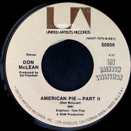 Don Mclean - American Pie — Part I / American Pie - Part Ii side B