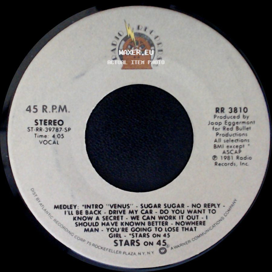 Stars On 45 - Medley: Intro "Venus" - Sugar Sugar - No Reply - I'll Be Back - Drive My Car - Do You Want To Know A Secret - We Can Work It Out - I Should Have Known Better - Nowhere Man - You're Going To Lose That Girl - Stars On 45 / Stars On 45 side A