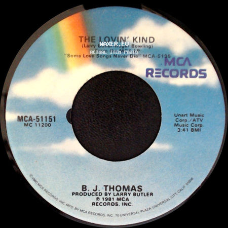 B. J. Thomas - The Lovin' Kind / I Recall A Gypsy Woman side A