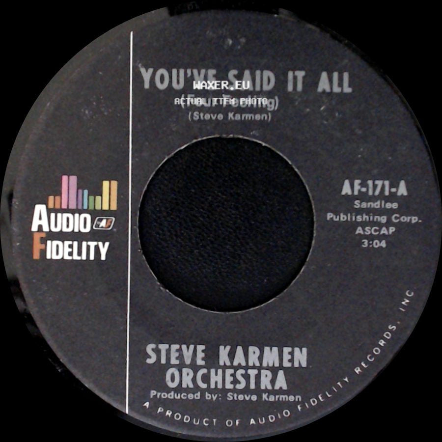 Steve Karmen Orchestra - You've Said It All (Four Feeling) / You've Said It All (Tuba Version) side A