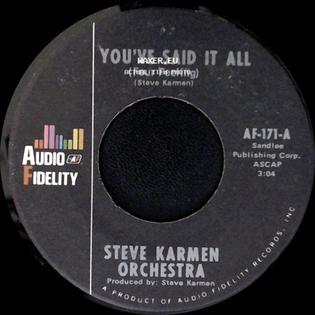 Steve Karmen Orchestra - You've Said It All (Four Feeling) / You've Said It All (Tuba Version) side A