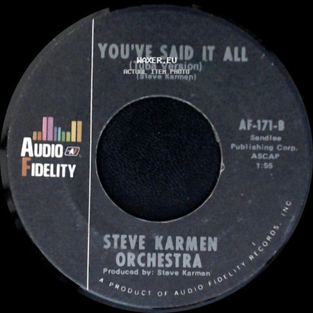 Steve Karmen Orchestra - You've Said It All (Four Feeling) / You've Said It All (Tuba Version) side B