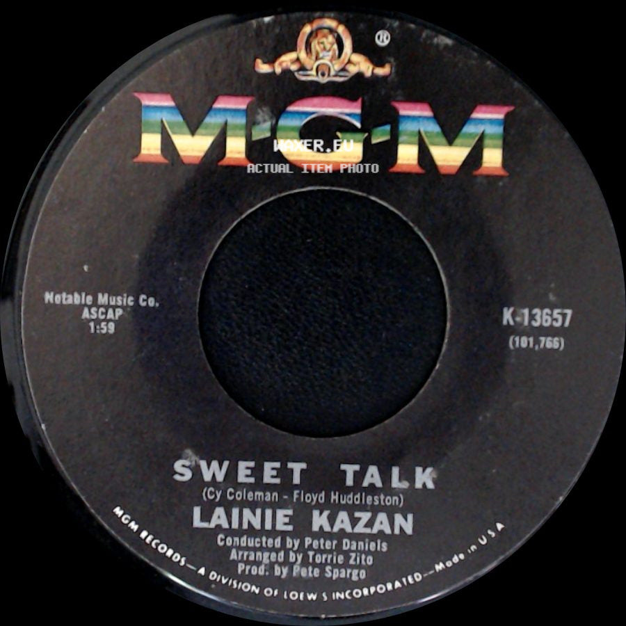 Lainie Kazan - Kiss Tomorrow Goodbye / Sweet Talk side B