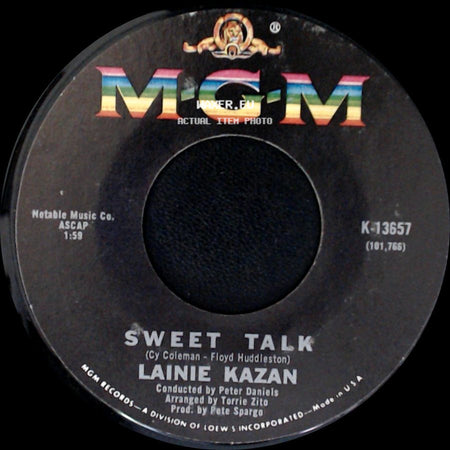 Lainie Kazan - Kiss Tomorrow Goodbye / Sweet Talk side B