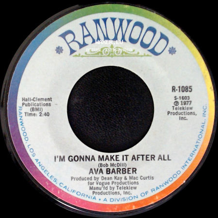 Ava Barber - You're Gonna Love Love / I'm Gonna Make It After All side B