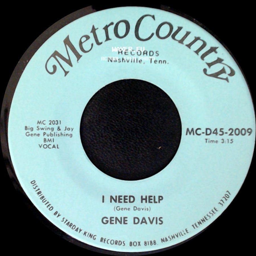 Gene Davis - I Need Help / I Gotta Finish That Dream side A