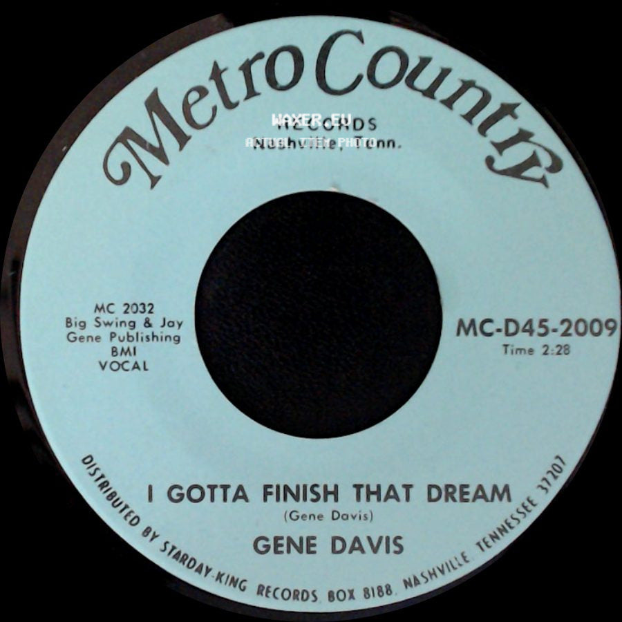 Gene Davis - I Gotta Finish That Dream / I Need Help side A