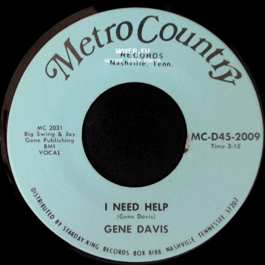 Gene Davis - I Gotta Finish That Dream / I Need Help side B