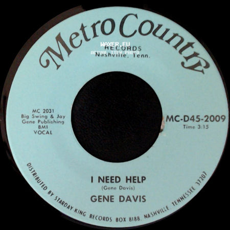 Gene Davis - I Gotta Finish That Dream / I Need Help side B