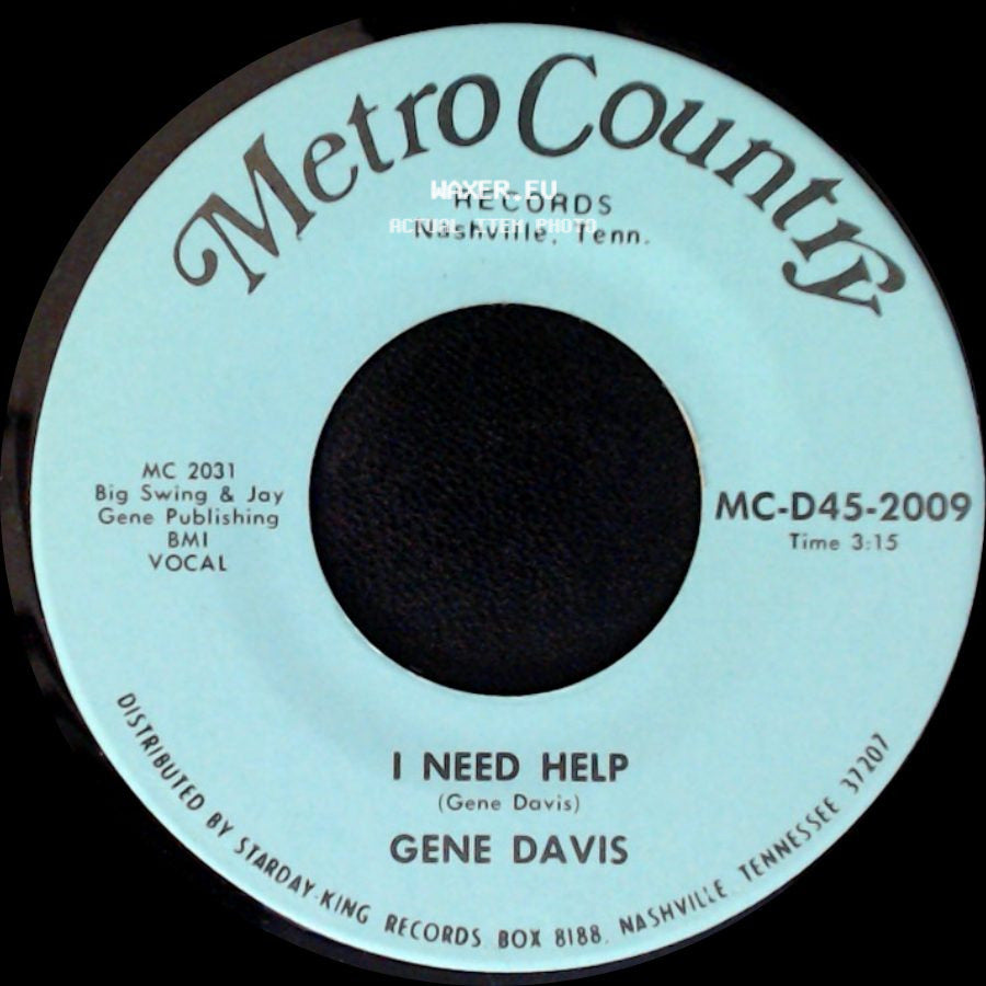 Gene Davis - I Need Help / I Gotta Finish That Dream side A