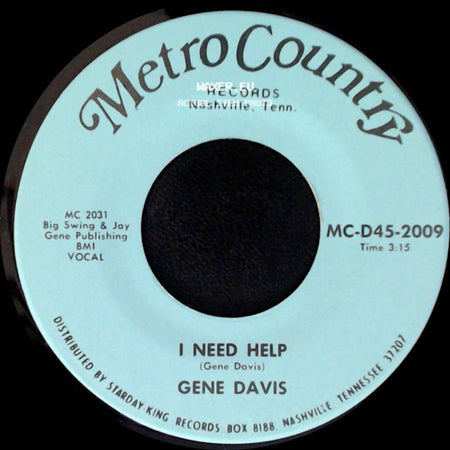 Gene Davis - I Need Help / I Gotta Finish That Dream side A
