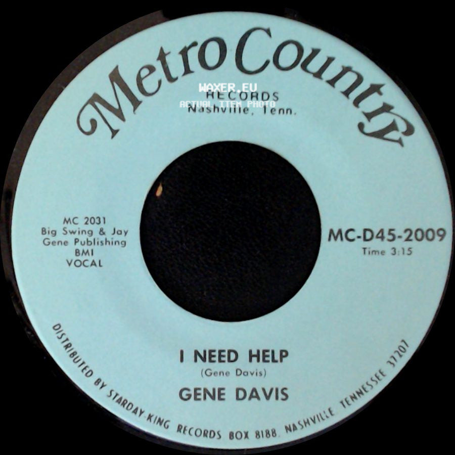 Gene Davis - I Need Help / I Gotta Finish That Dream side A