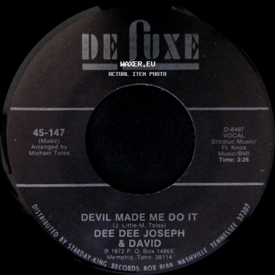 Dee Dee Joseph & David - City Called Loneliville / Devil Made Me Do It side B