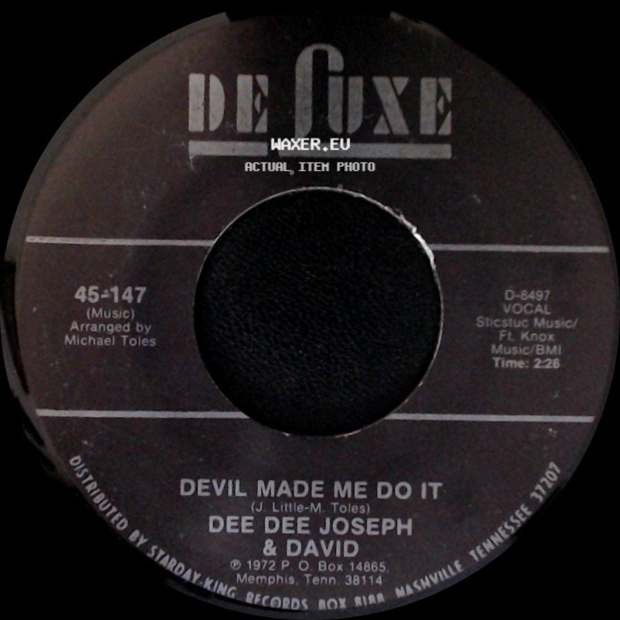 Dee Dee Joseph & David - Devil Made Me Do It / City Called Loneliville side A