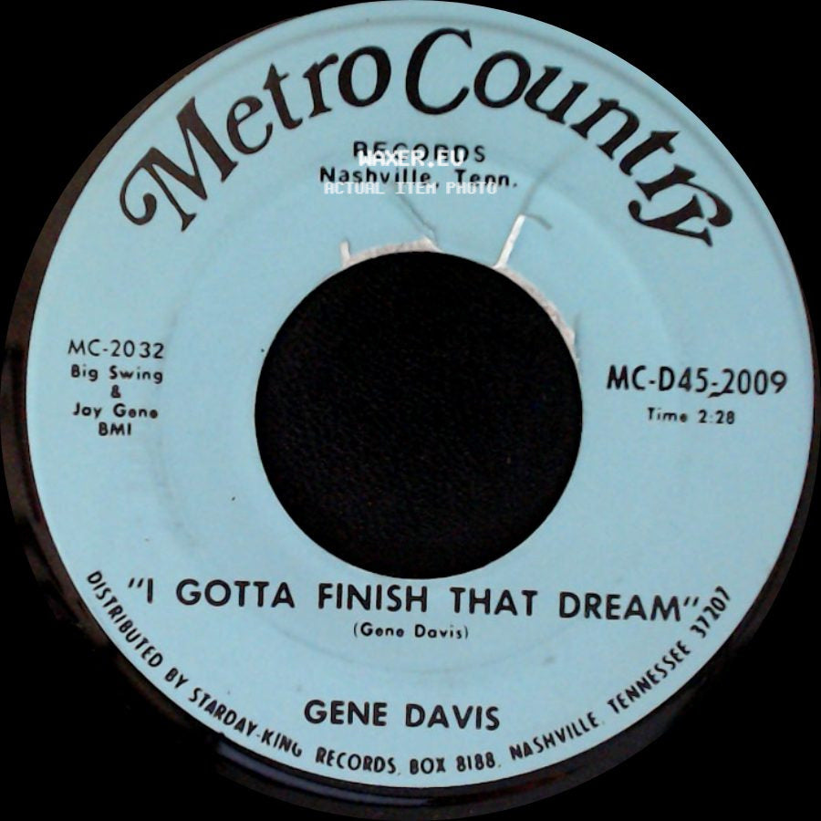 Gene Davis - I Gotta Finish That Dream / I Need Help side A