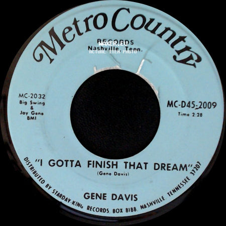 Gene Davis - I Gotta Finish That Dream / I Need Help side A