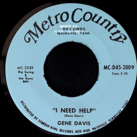 Gene Davis - I Gotta Finish That Dream / I Need Help side B