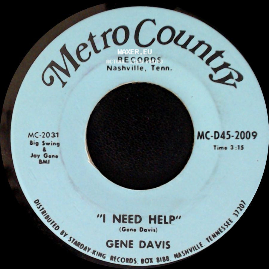 Gene Davis - I Need Help / I Gotta Finish That Dream side A