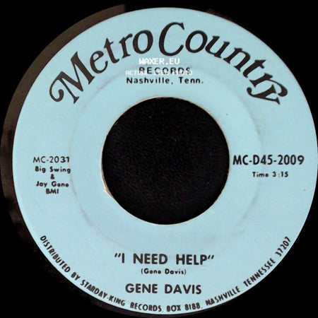 Gene Davis - I Need Help / I Gotta Finish That Dream side A