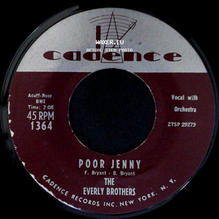 The Everly Brothers - Take A Message To Mary / Poor Jenny side B