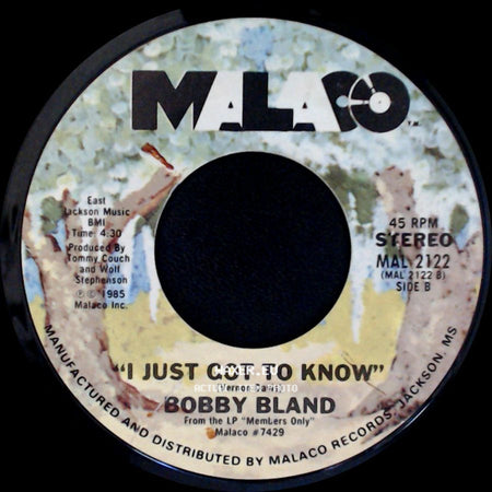 Bobby Bland - Members Only / I Just Got To Know side B