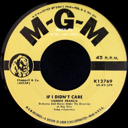 Connie Francis - Toward The End Of The Day / If I Didn't Care side B