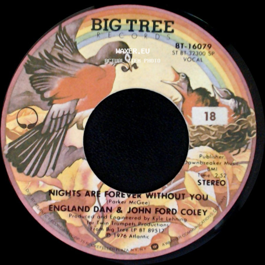 England Dan & John Ford Coley - Nights Are Forever Without You / Showboat Gambler side A