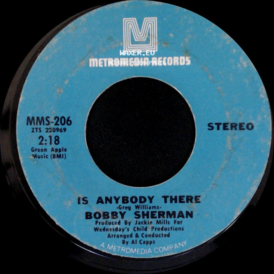Bobby Sherman - Is Anybody There / Cried Like A Baby side A