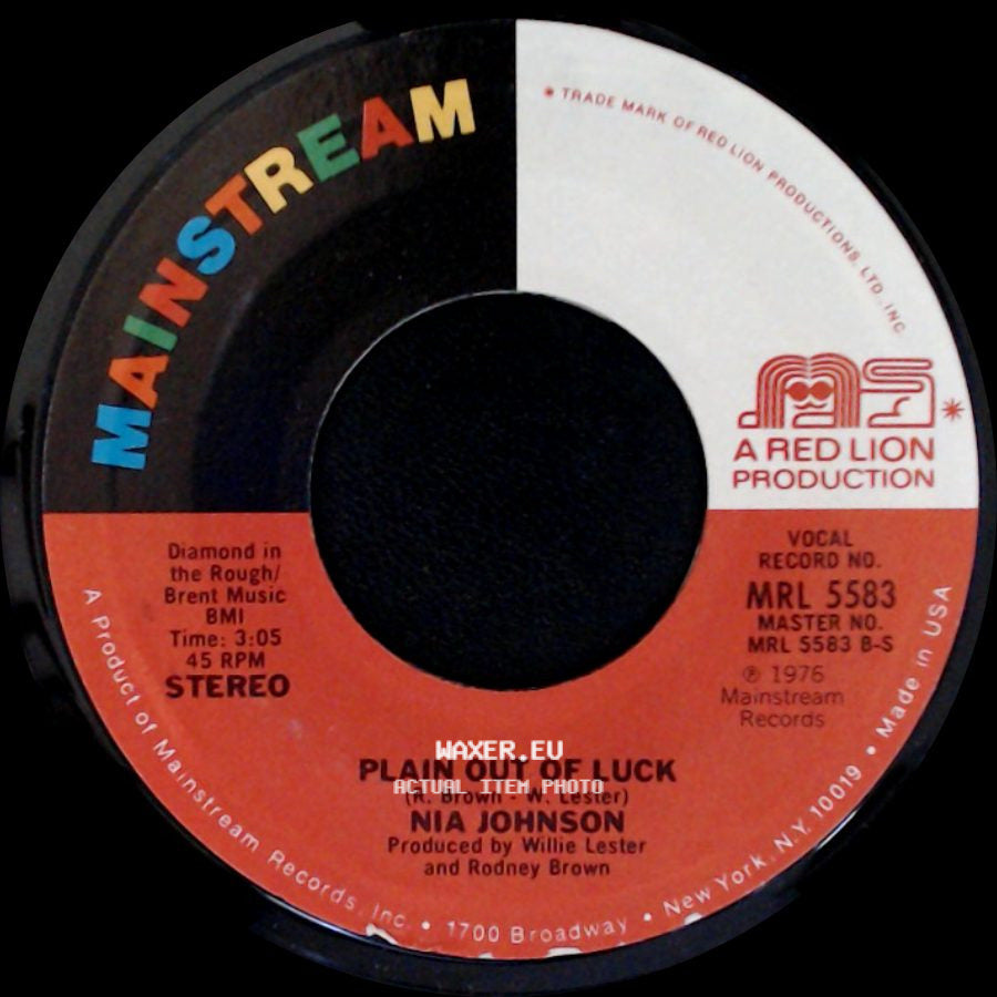 Nia Johnson - You Are The Spice Of My Life / Plain Out Of Luck side B