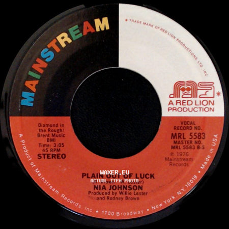Nia Johnson - You Are The Spice Of My Life / Plain Out Of Luck side B