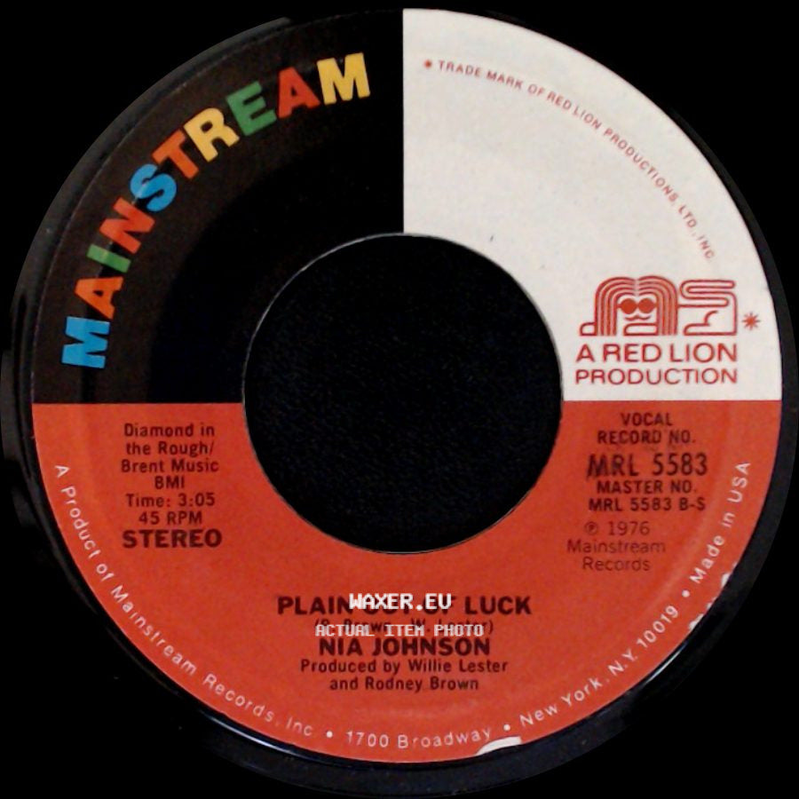 Nia Johnson - You Are The Spice Of My Life / Plain Out Of Luck side B