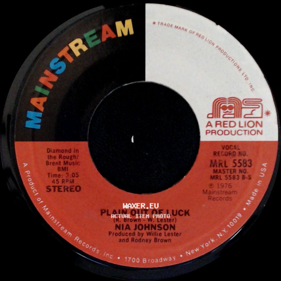 Nia Johnson - You Are The Spice Of My Life / Plain Out Of Luck side B