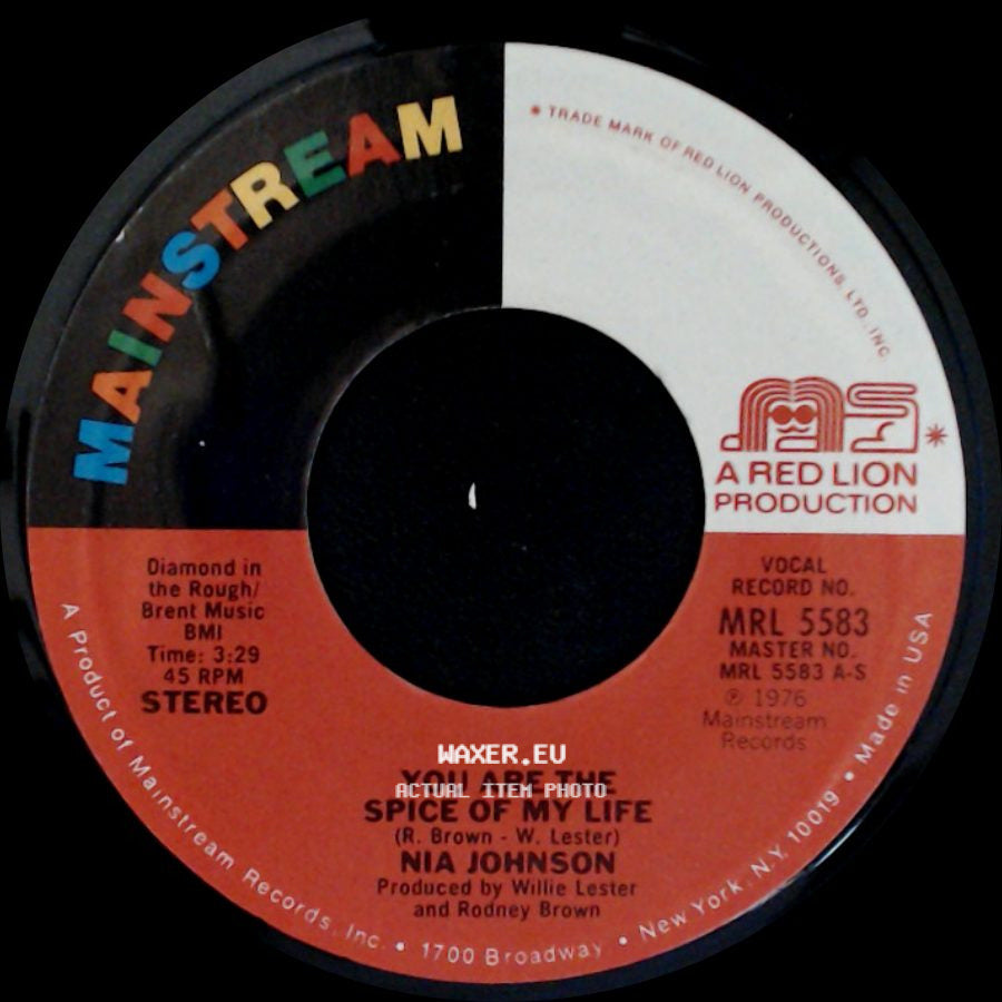 Nia Johnson - You Are The Spice Of My Life / Plain Out Of Luck side A