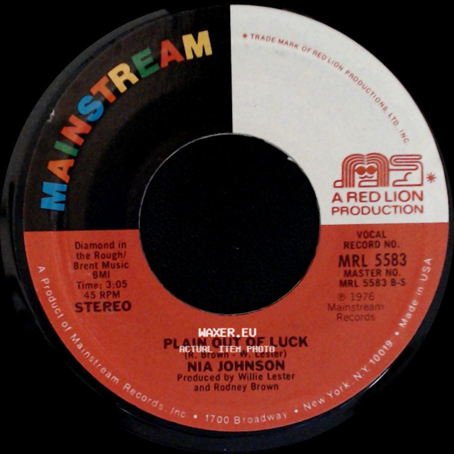 Nia Johnson - You Are The Spice Of My Life / Plain Out Of Luck side B