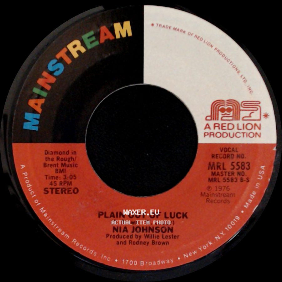Nia Johnson - You Are The Spice Of My Life / Plain Out Of Luck side B