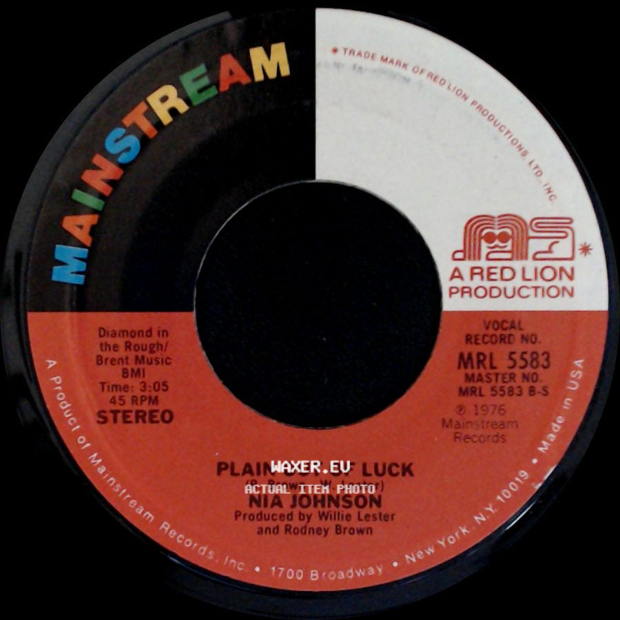 Nia Johnson - You Are The Spice Of My Life / Plain Out Of Luck side B