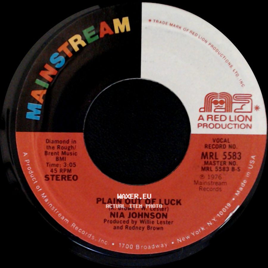 Nia Johnson - You Are The Spice Of My Life / Plain Out Of Luck side B