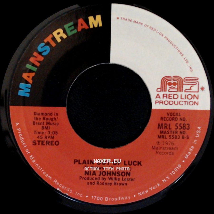 Nia Johnson - You Are The Spice Of My Life / Plain Out Of Luck side B