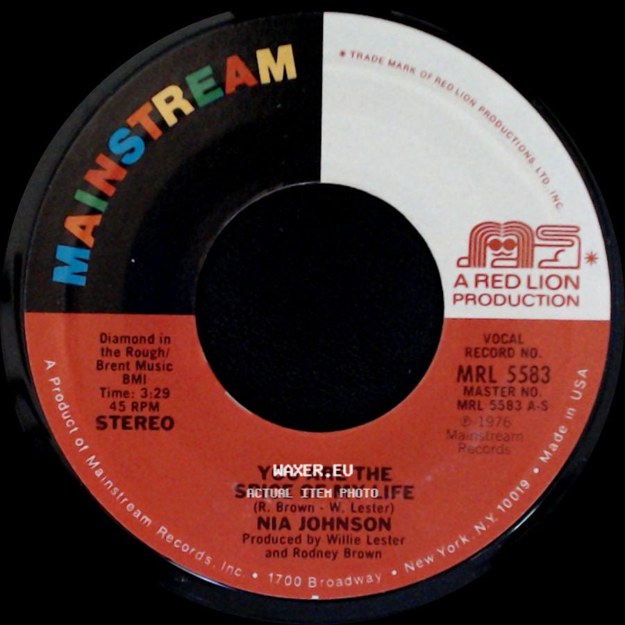 Nia Johnson - You Are The Spice Of My Life / Plain Out Of Luck side A
