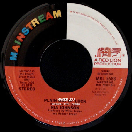 Nia Johnson - You Are The Spice Of My Life / Plain Out Of Luck side B